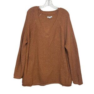 Sonoma Vneck Sweater Womens 2X Rust Brown Color Oversize Winter Fall